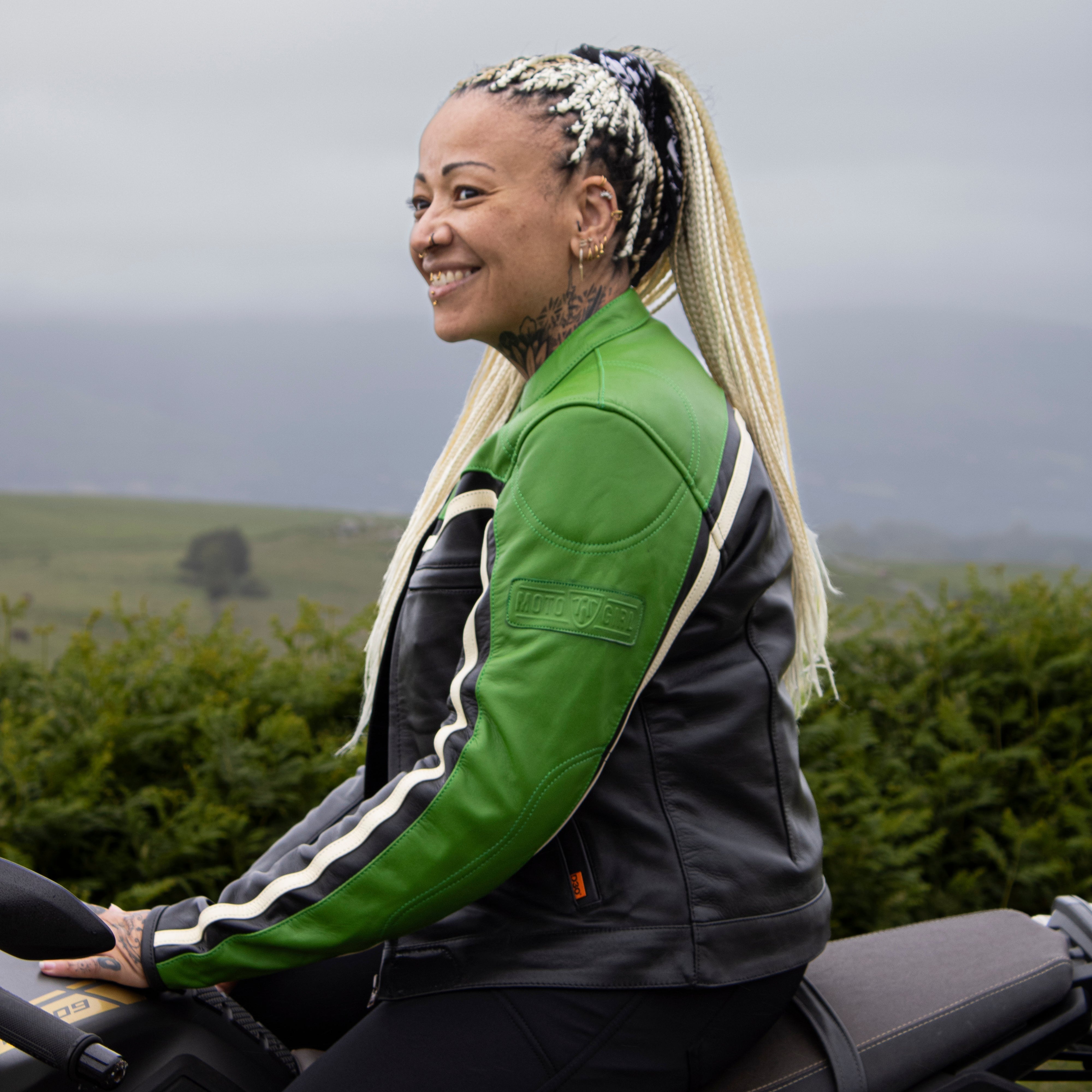 Hayley Green Leather Jacket – MotoGirl Ltd