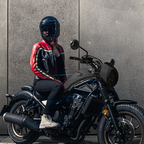 Hayley Red Leather Jacket - MotoGirl Ltd