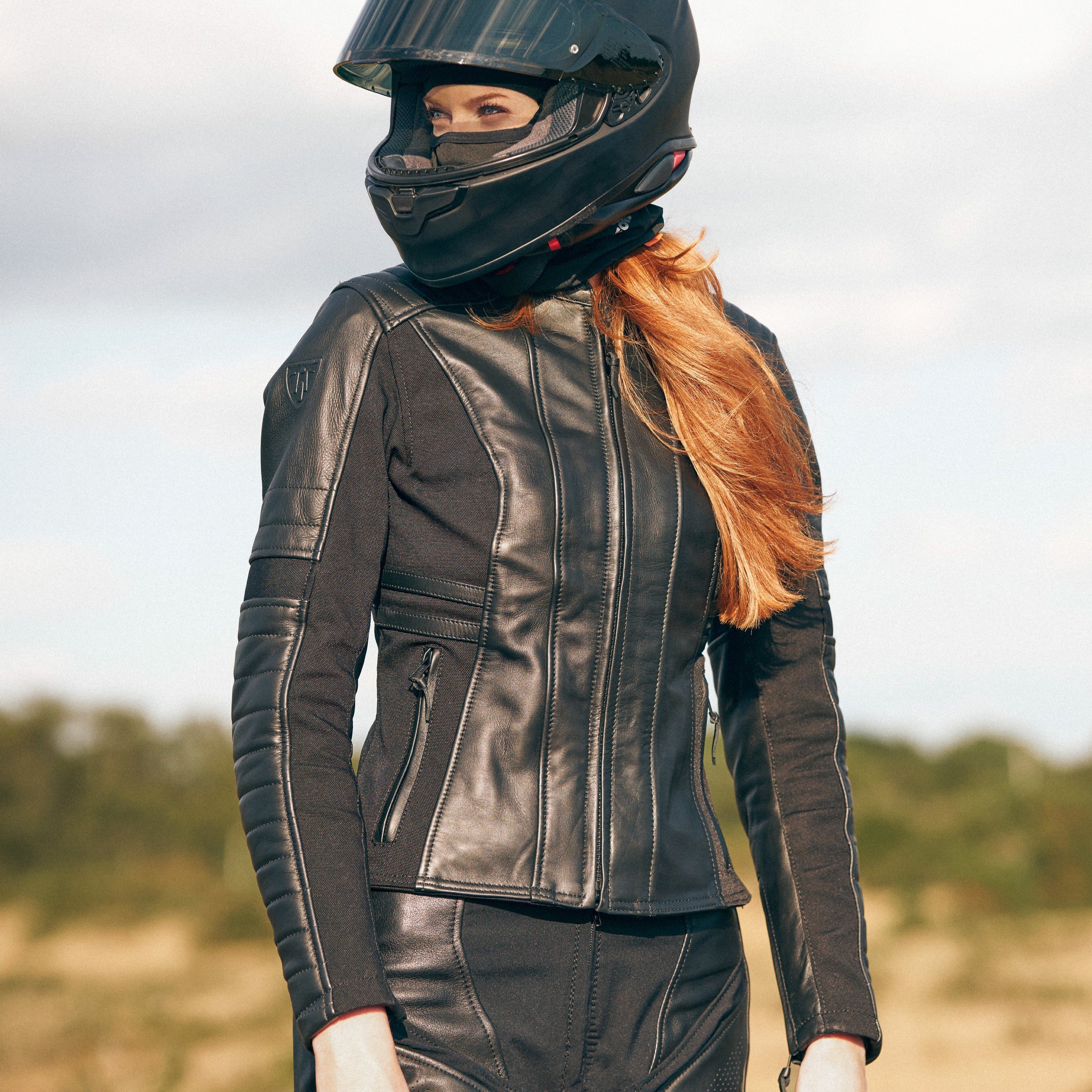 Amelia Black Leather Jacket - MotoGirl Ltd