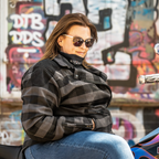 Jessie Flannel Jacket (Grey) - MotoGirl Ltd