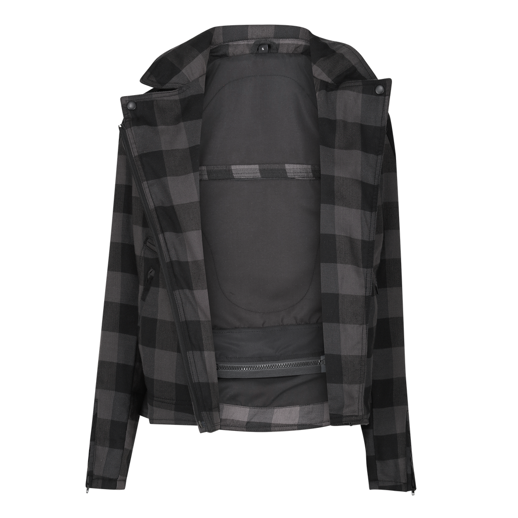 Jessie Flannel Jacket (Grey) - MotoGirl Ltd