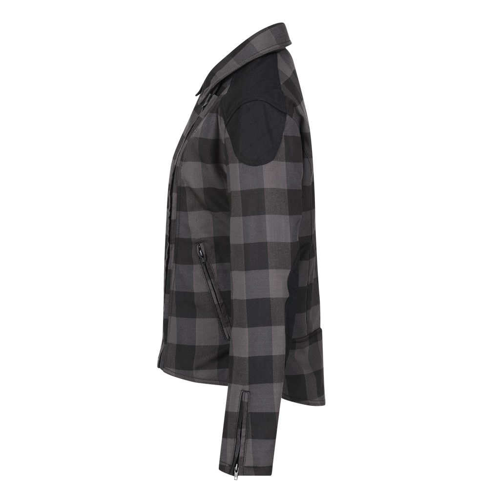 Jessie Flannel Jacket (Grey) - MotoGirl Ltd