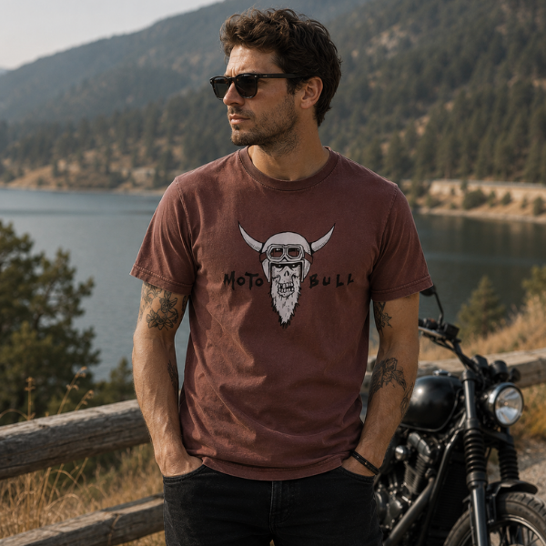 MotoBull Viking (Stone Wash Burgundy) - MotoGirl Ltd