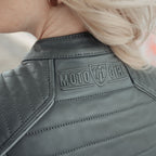 Amelia Grey Leather Jacket - MotoGirl Ltd