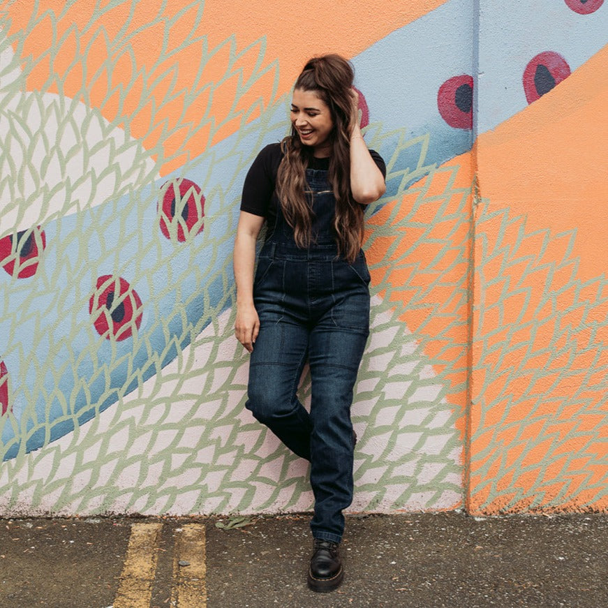 Daisy Blue Dungaree - MotoGirl Ltd