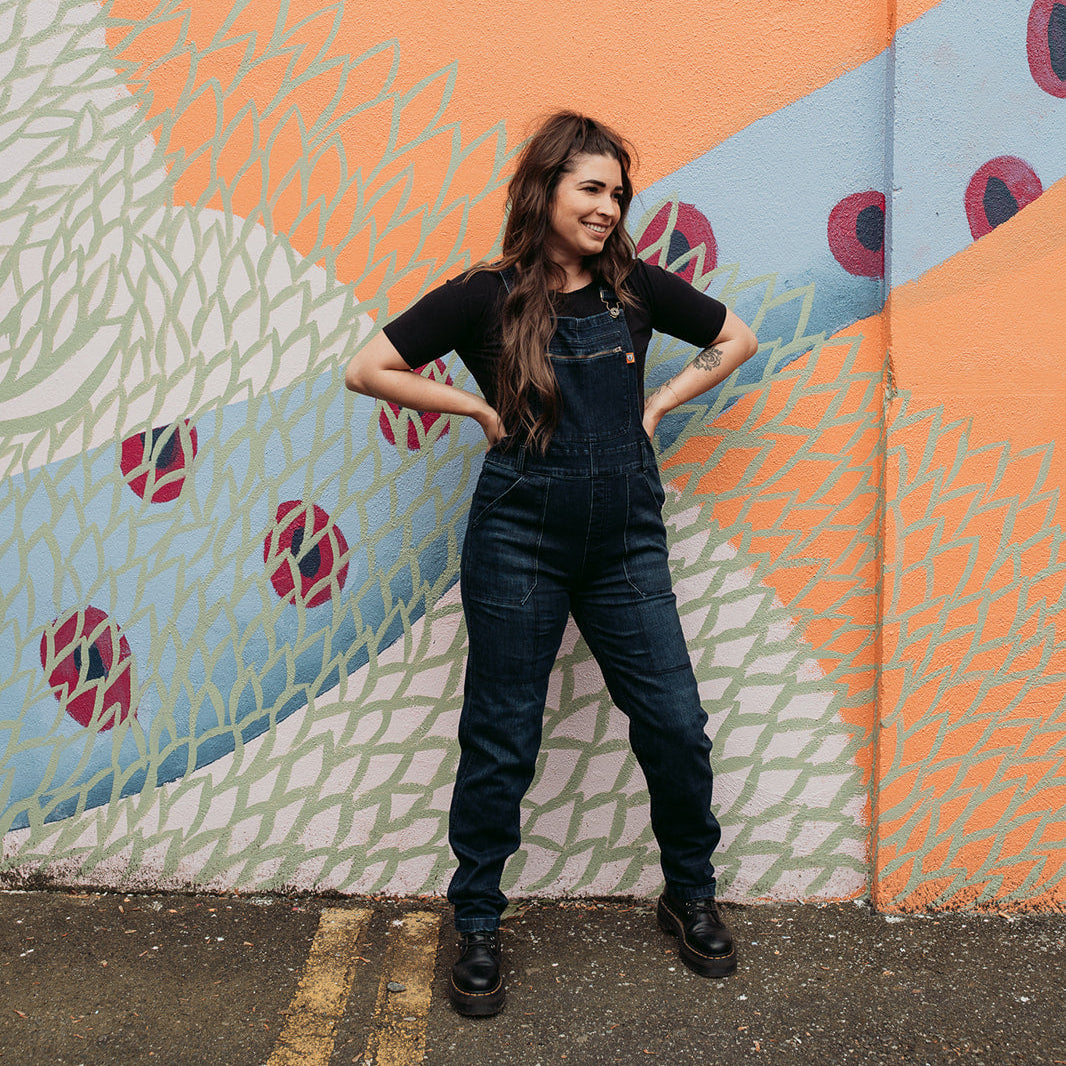 Daisy Blue Dungaree - MotoGirl Ltd