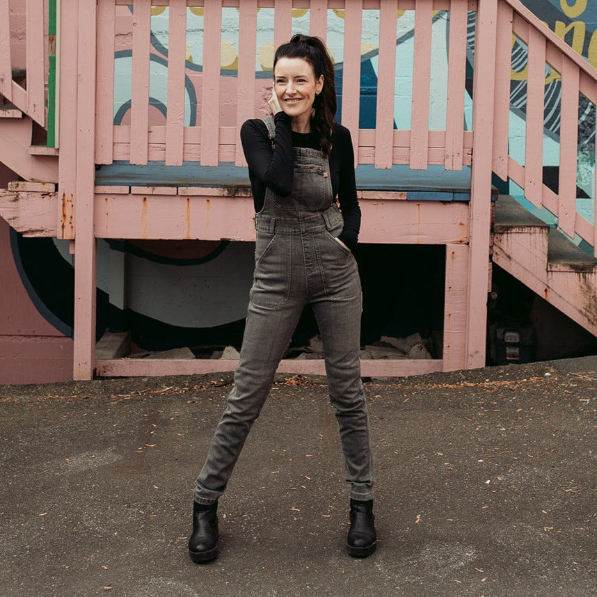 Daisy Grey Dungaree - MotoGirl Ltd