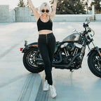 Julia Jeggings (Black) Mid Rise - MotoGirl Ltd