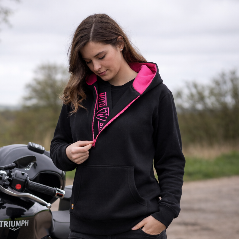 Helmet Hoodie - Pink/Black - MotoGirl Ltd