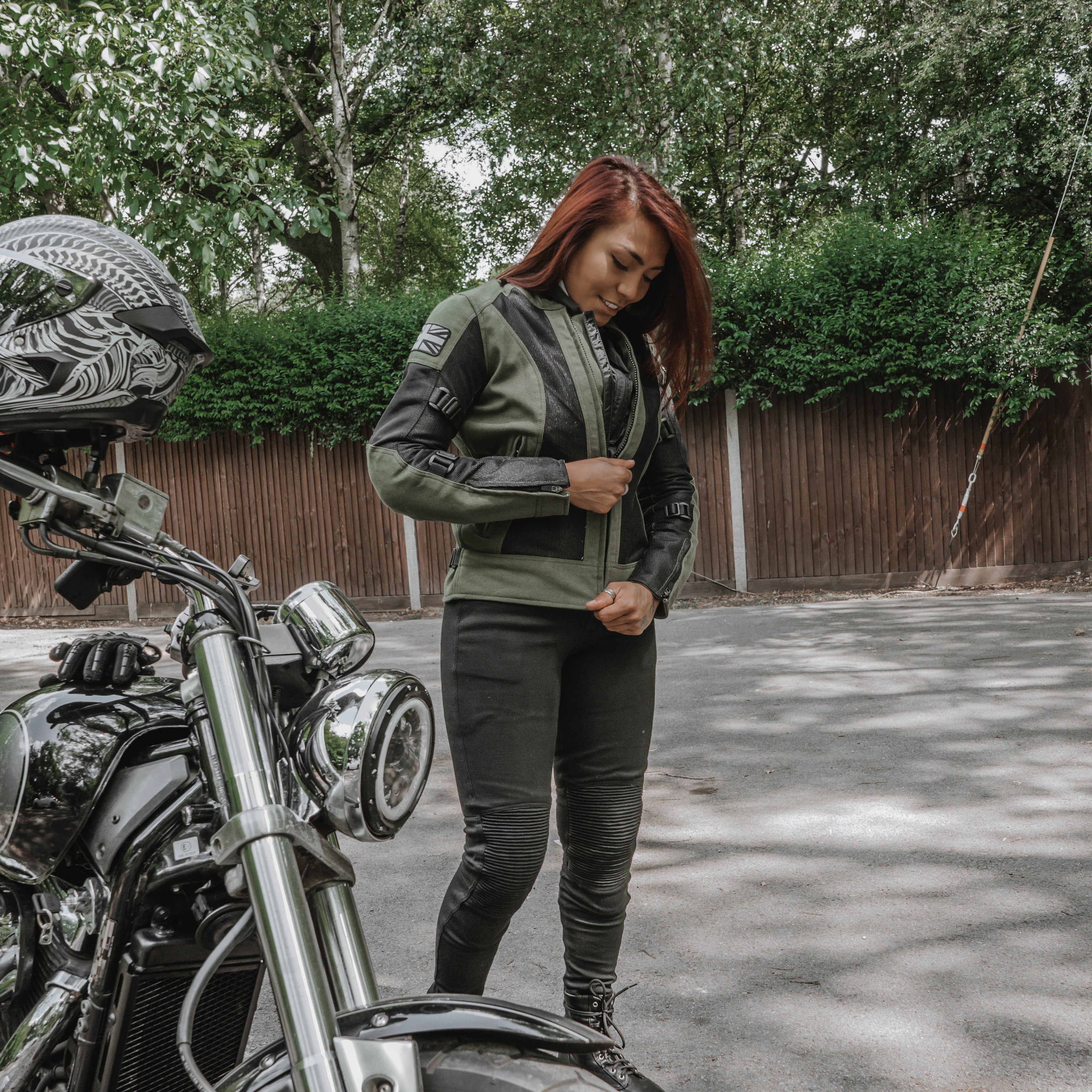 Jodie Summer Jacket (Khaki Green) - MotoGirl Ltd