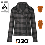 Jessie Flannel Jacket (Grey) - MotoGirl Ltd