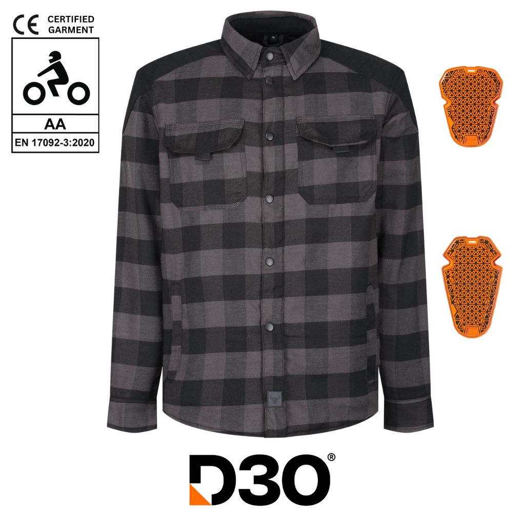 Woody Flannel Jacket (Grey) - MotoGirl Ltd