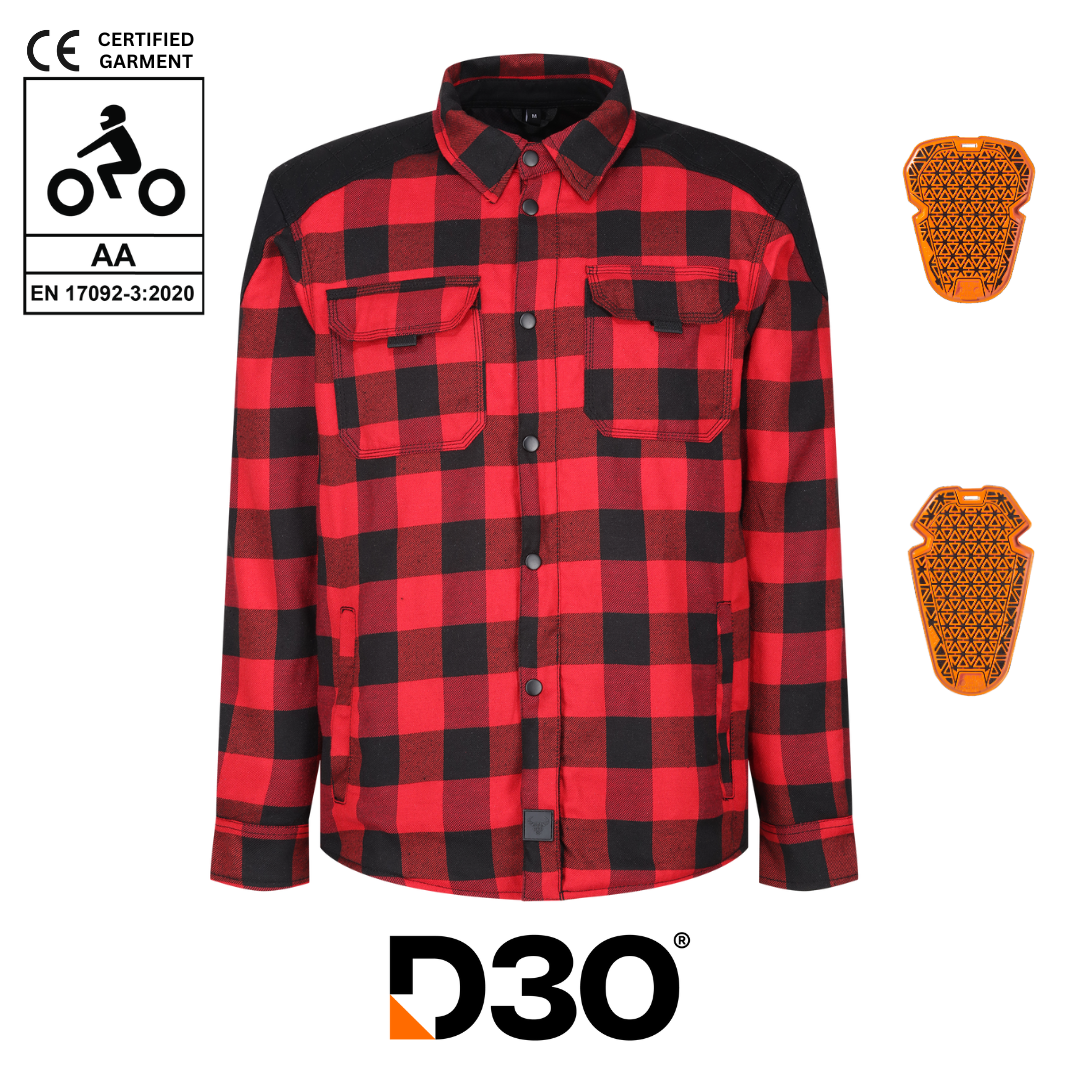 Woody Flannel Jacket (Red) - MotoGirl Ltd