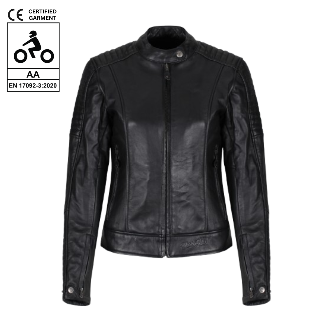 Valerie Black Leather Jacket - MotoGirl Ltd