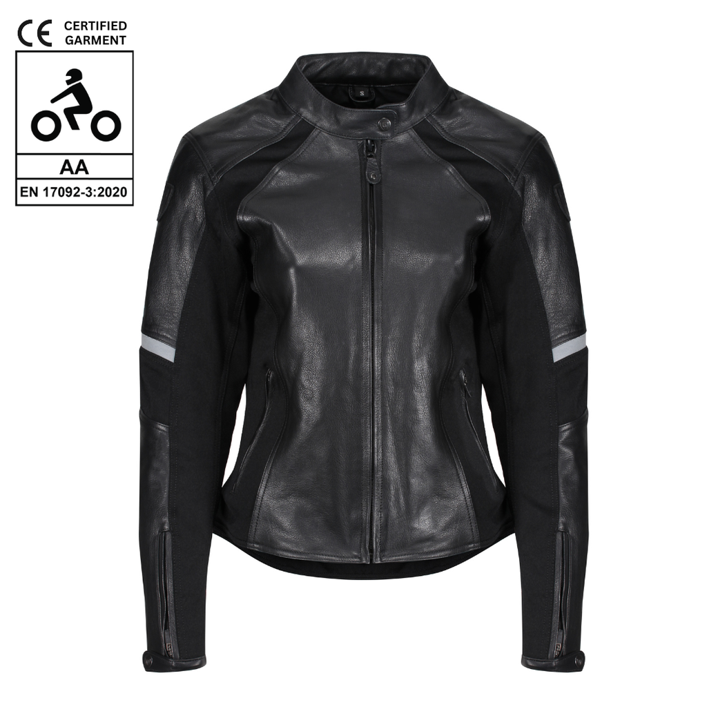 Fiona Black Leather Jacket - MotoGirl Ltd