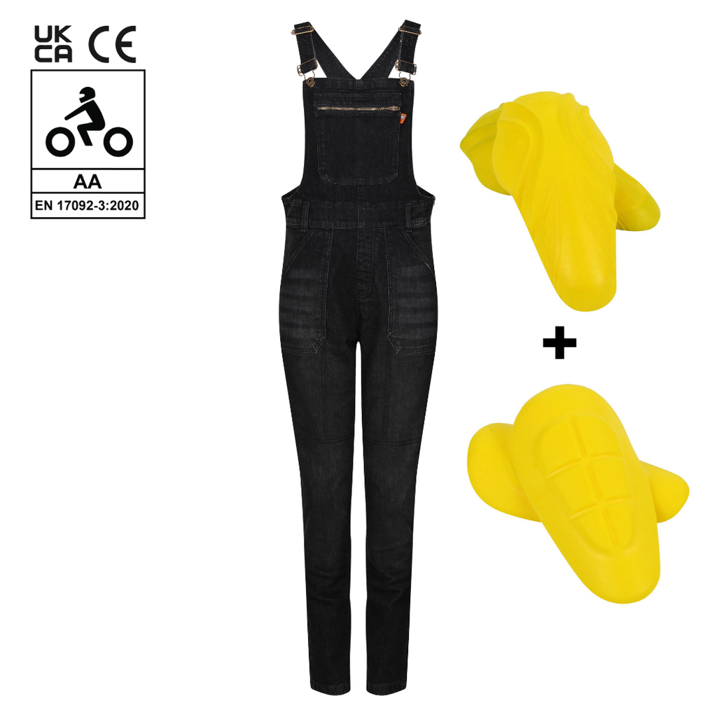 Daisy Black Dungaree - MotoGirl Ltd