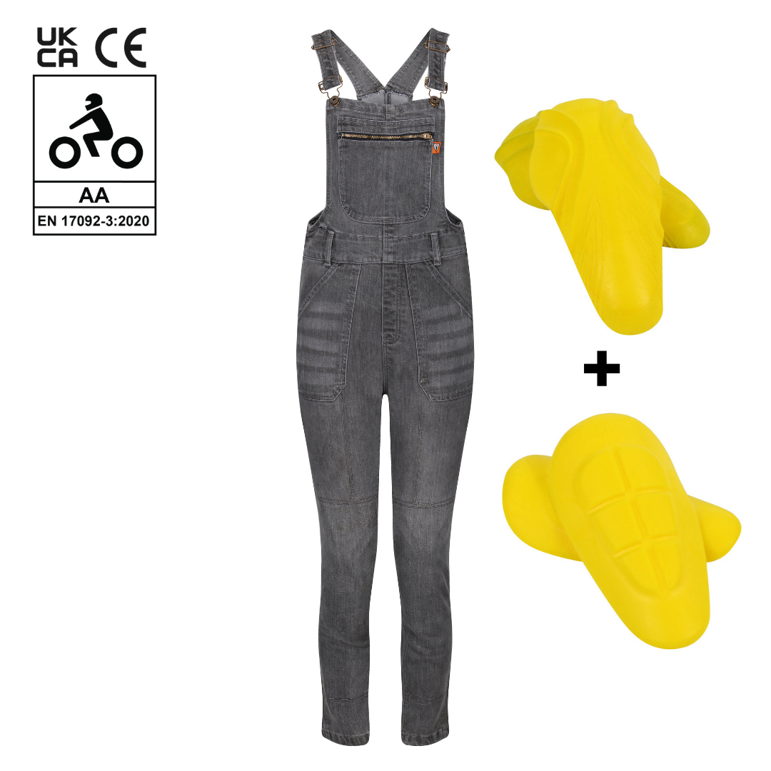 Daisy Grey Dungaree - MotoGirl Ltd