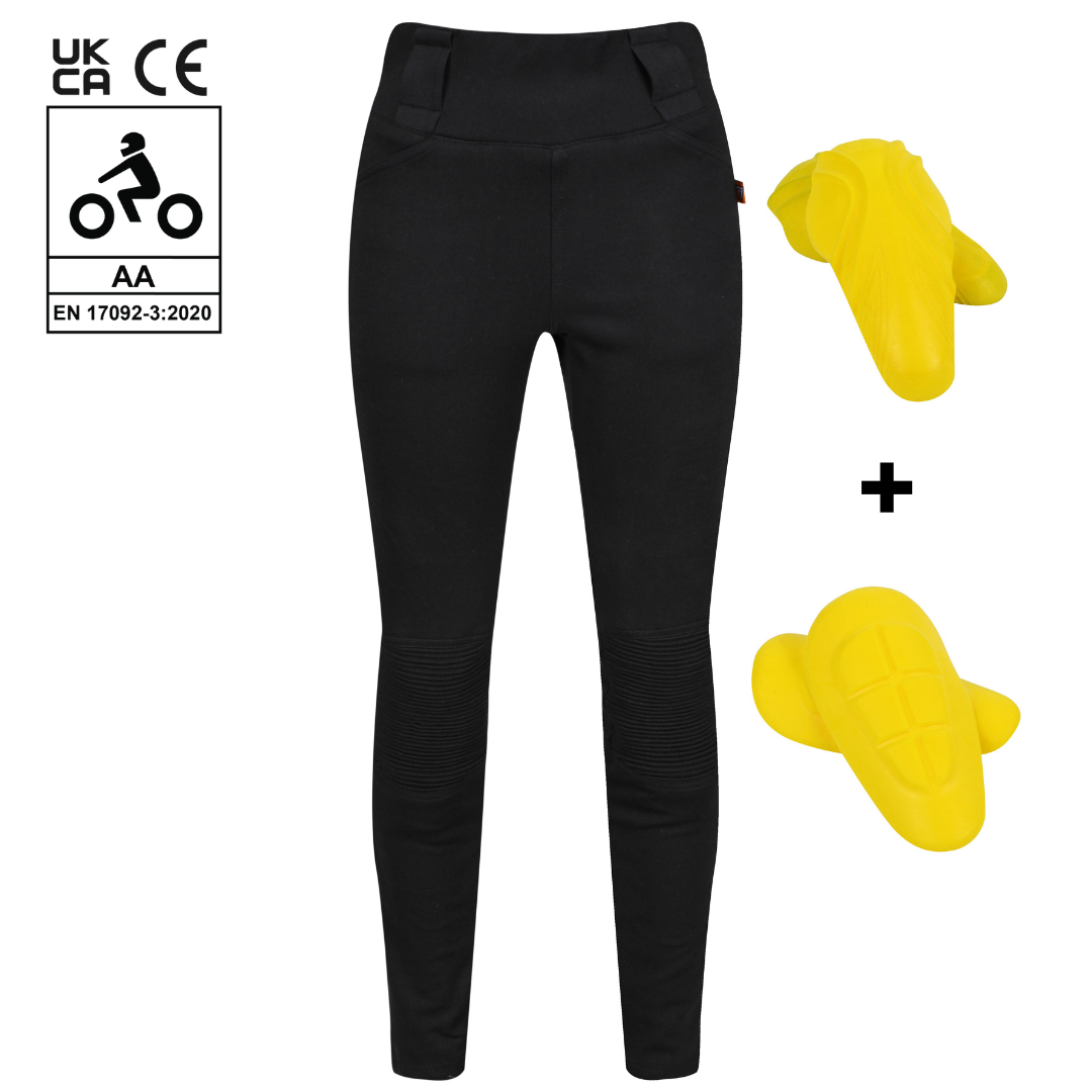 Ribbed Knee Leggings - MotoGirl Ltd