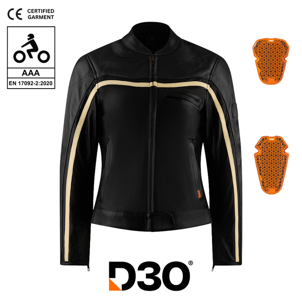 Hayley Black Leather Jacket – MotoGirl Ltd