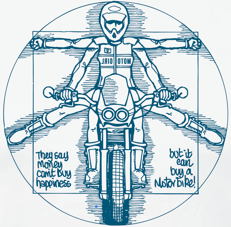 Da Vinci T-Shirt (White) - MotoGirl Ltd