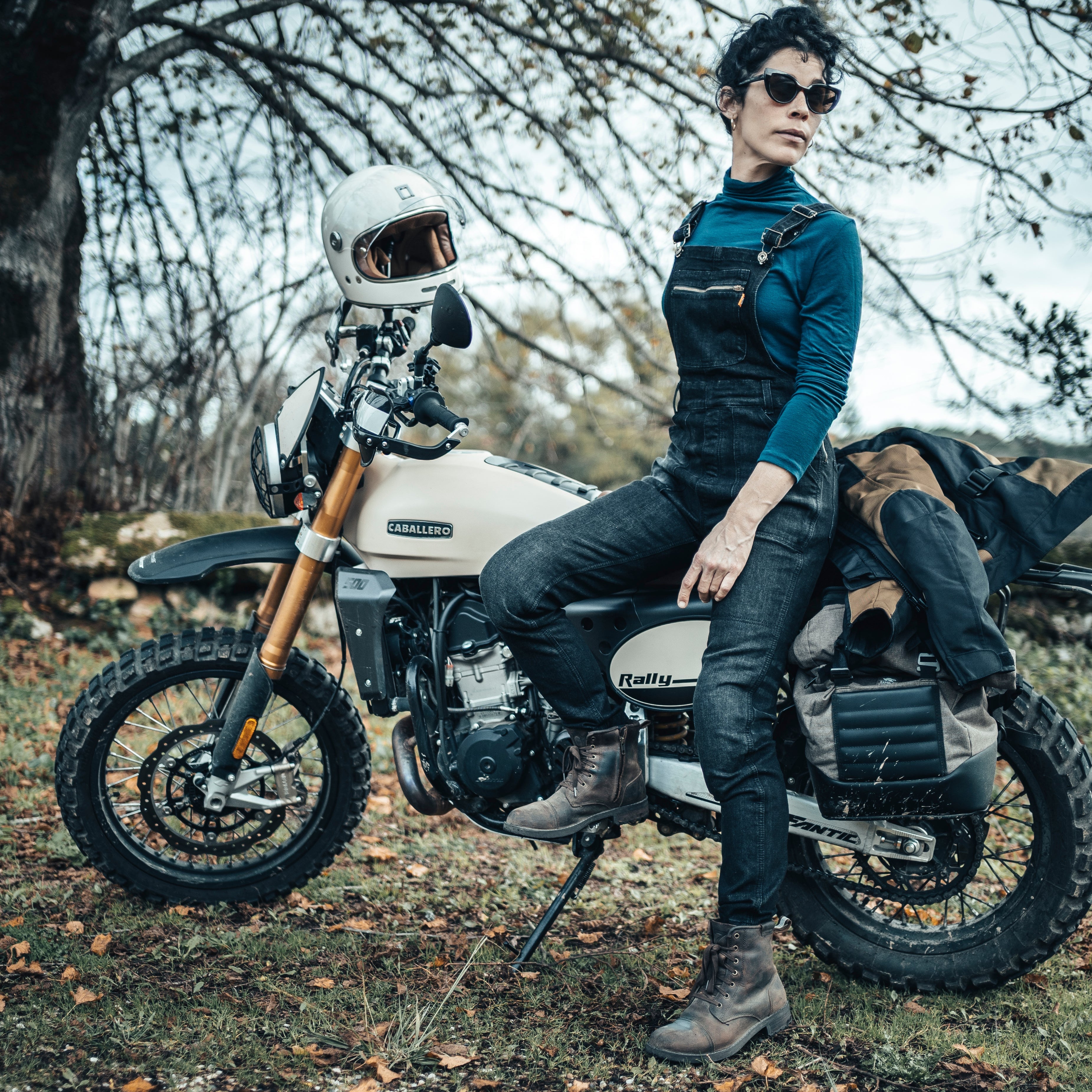 Daisy Black Dungaree - MotoGirl Ltd