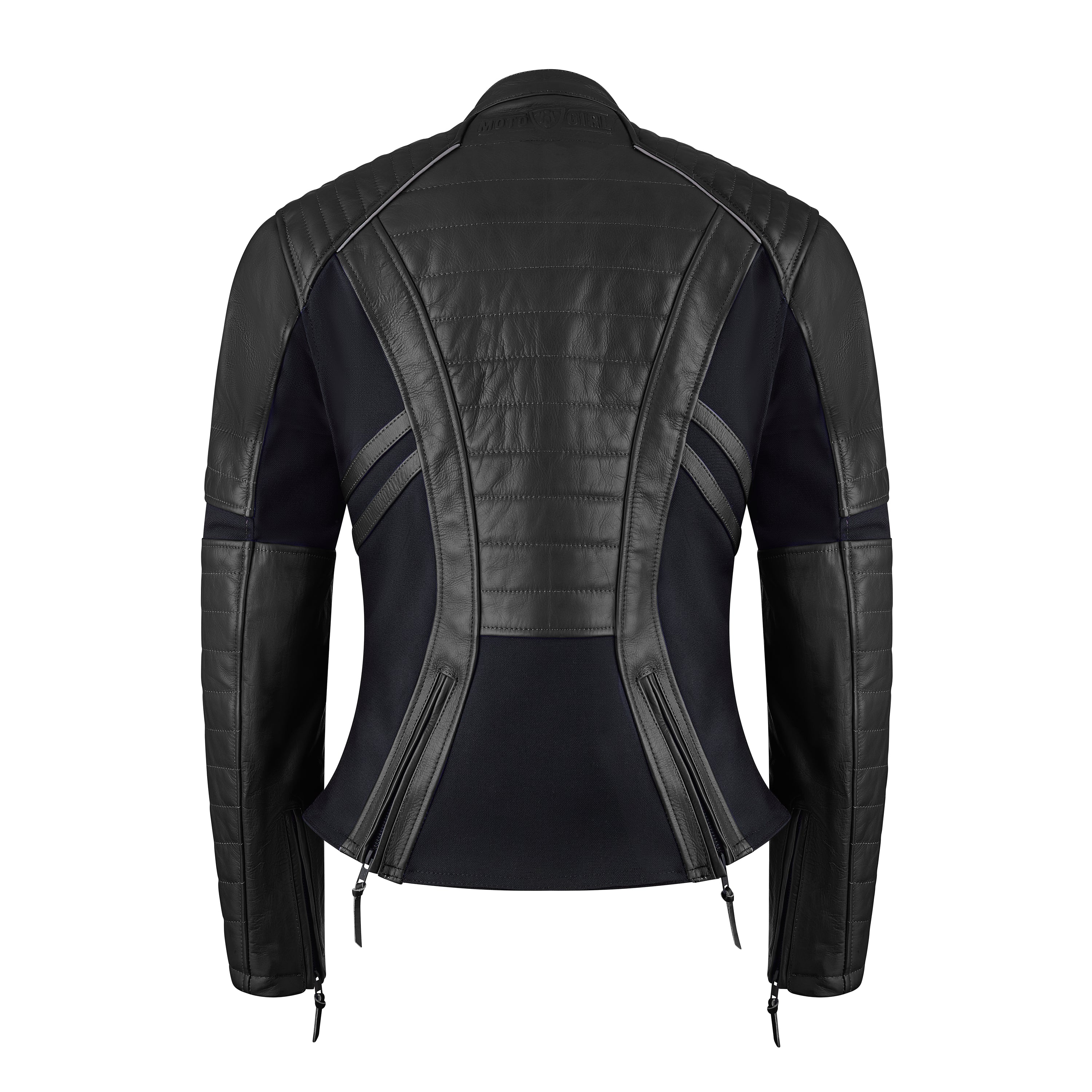 Amelia Black Leather Jacket - MotoGirl Ltd