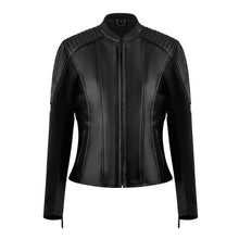 Load image into Gallery viewer, Amelia Black Leather Jacket
