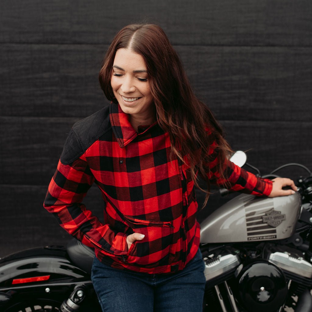 Jessie Flannel Jacket (Red) – MotoGirl Ltd - Main Image