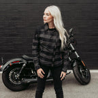 Jessie Flannel Jacket (Grey) - MotoGirl Ltd