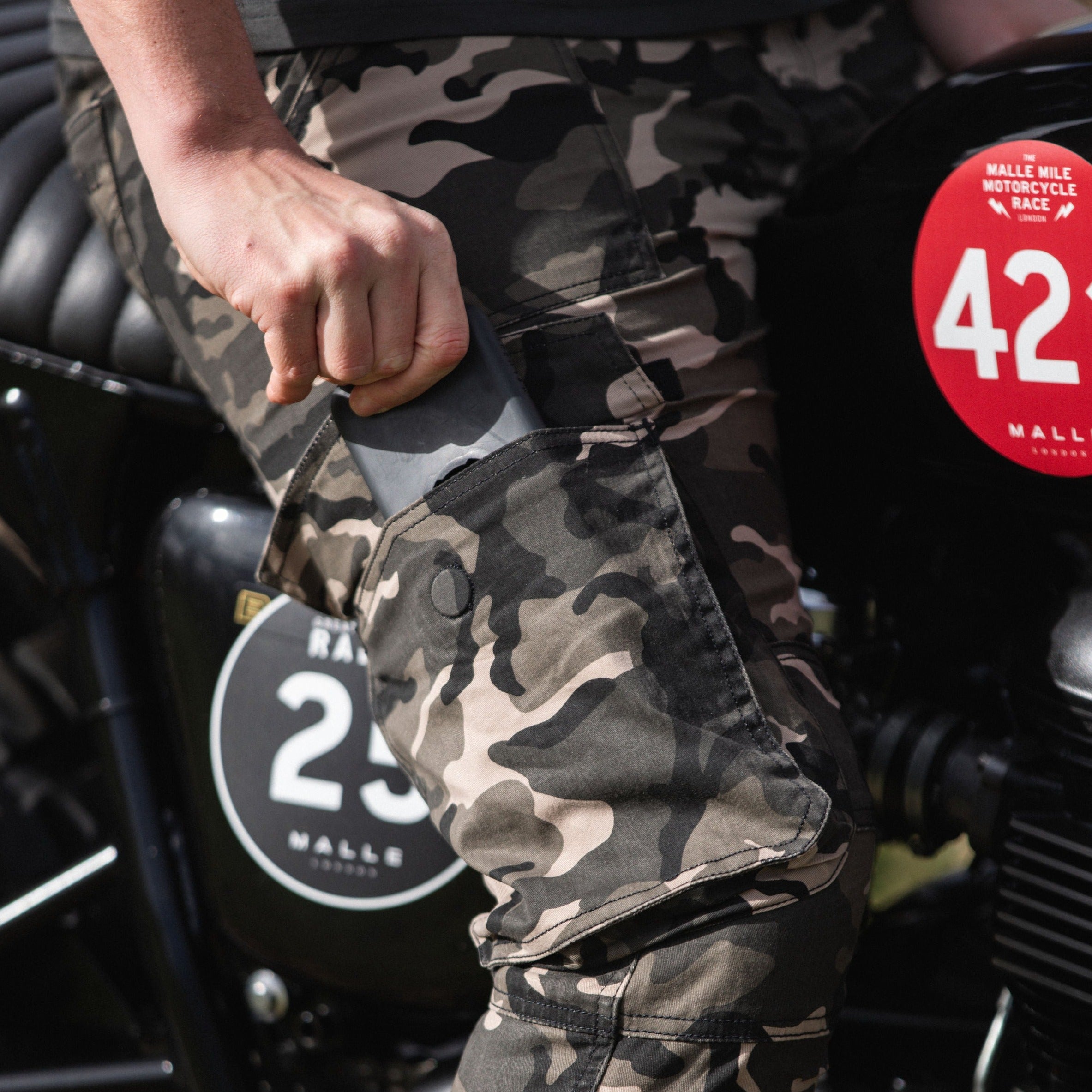 Ryan Cargo Camo Trousers - MotoGirl Ltd