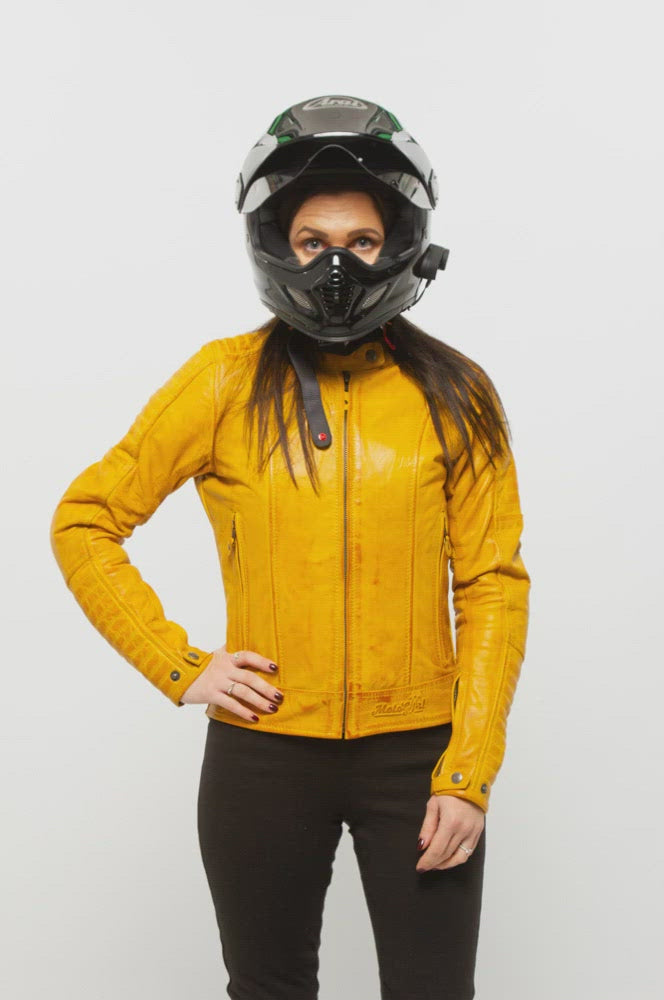 Valerie Yellow Leather Jacket