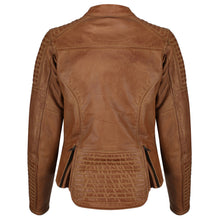 Load image into Gallery viewer, Valerie Camel Leather Jacket - MotoGirl Ltd
