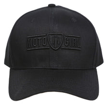 Load image into Gallery viewer, MotoGirl Black Logo Cap

