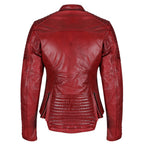 Valerie Red Leather Jacket - MotoGirl Ltd