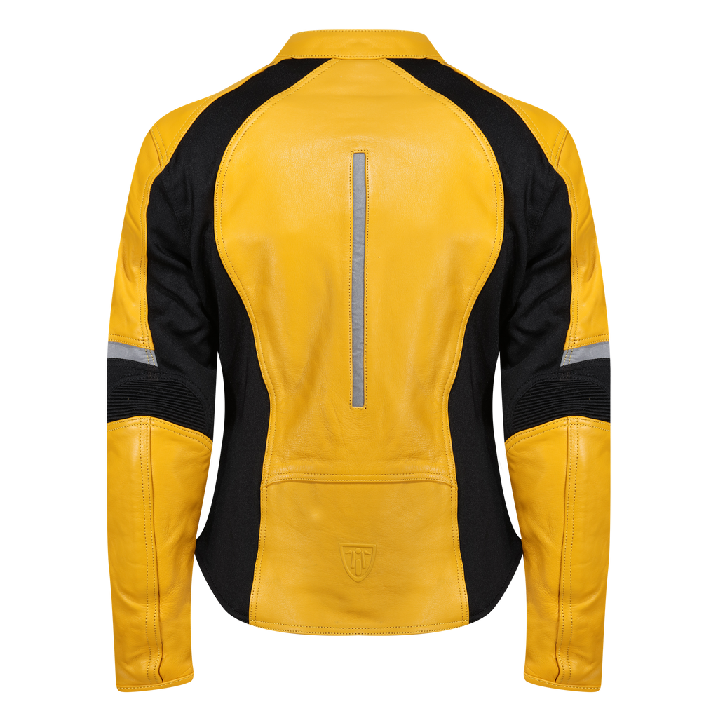 Fiona Yellow Leather Jacket - MotoGirl Ltd