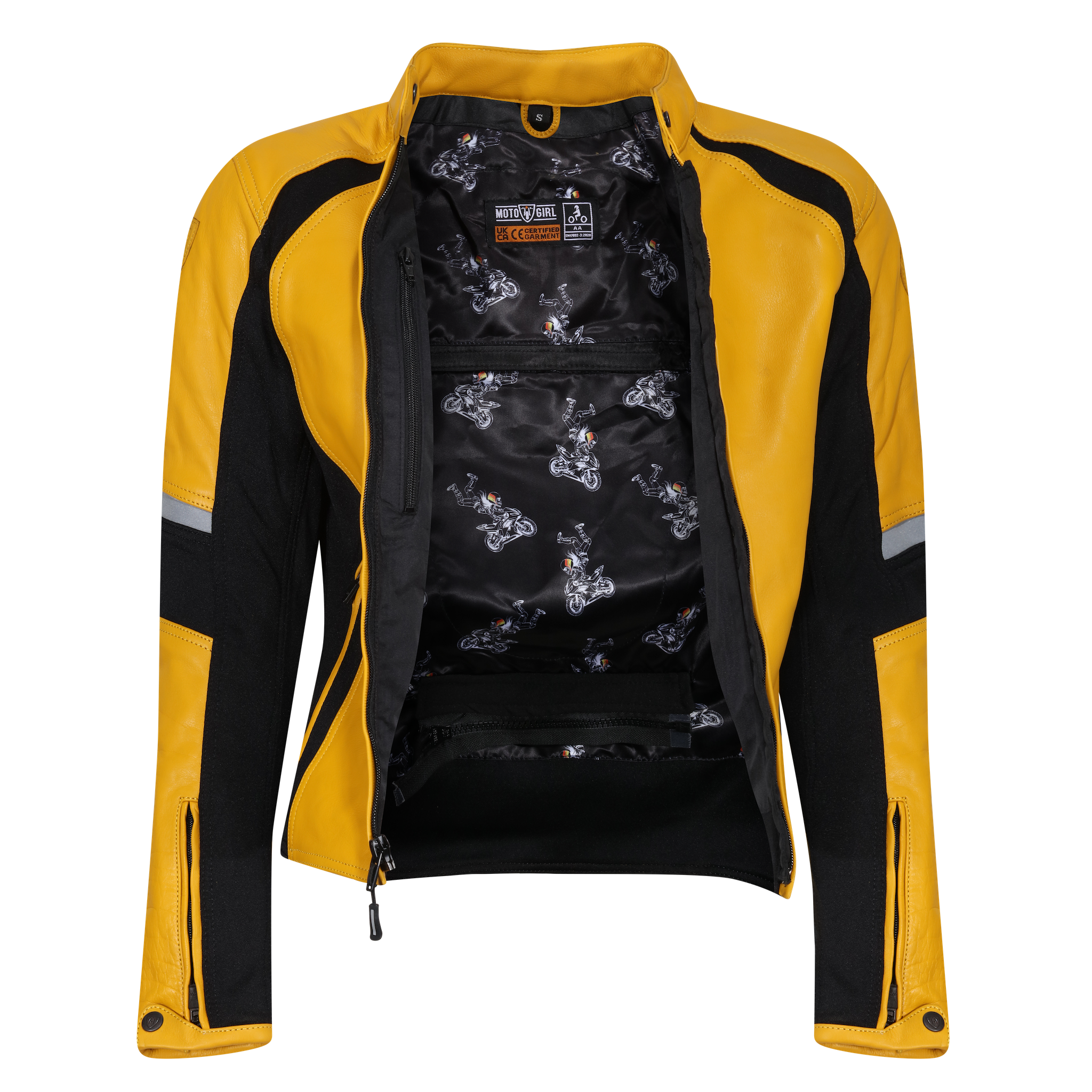 Fiona Yellow Leather Jacket - MotoGirl Ltd