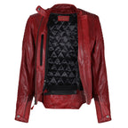 Valerie Red Leather Jacket - MotoGirl Ltd