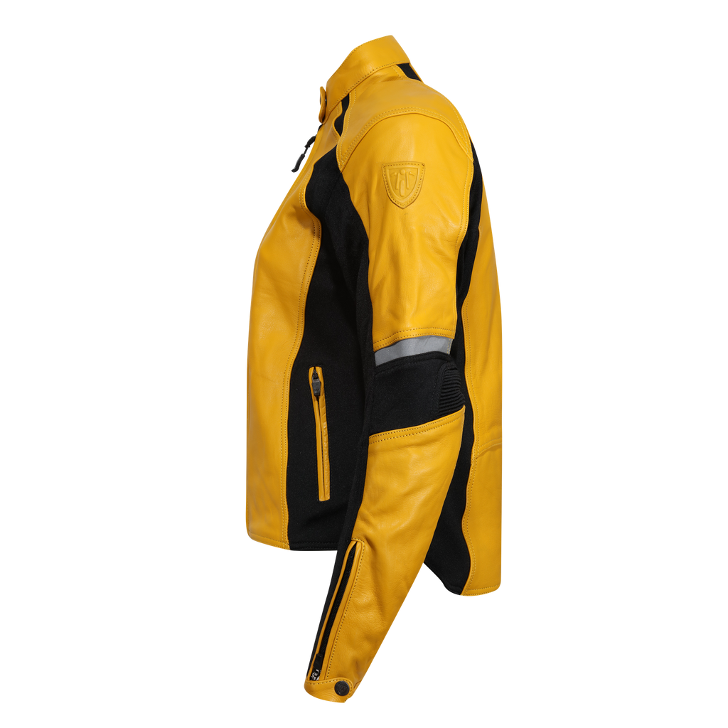Fiona Yellow Leather Jacket - MotoGirl Ltd