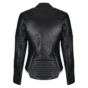 Valerie Black Leather Jacket - MotoGirl Ltd