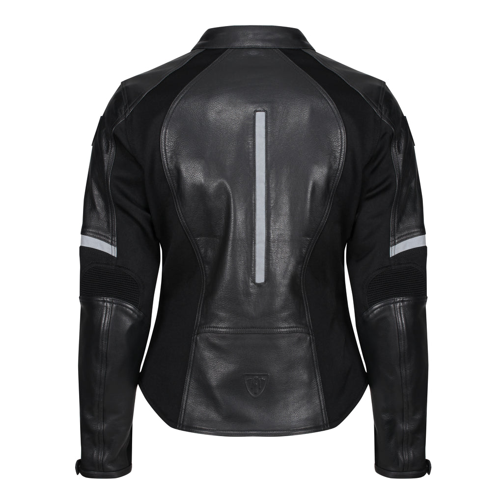 Fiona Black Leather Jacket - MotoGirl Ltd