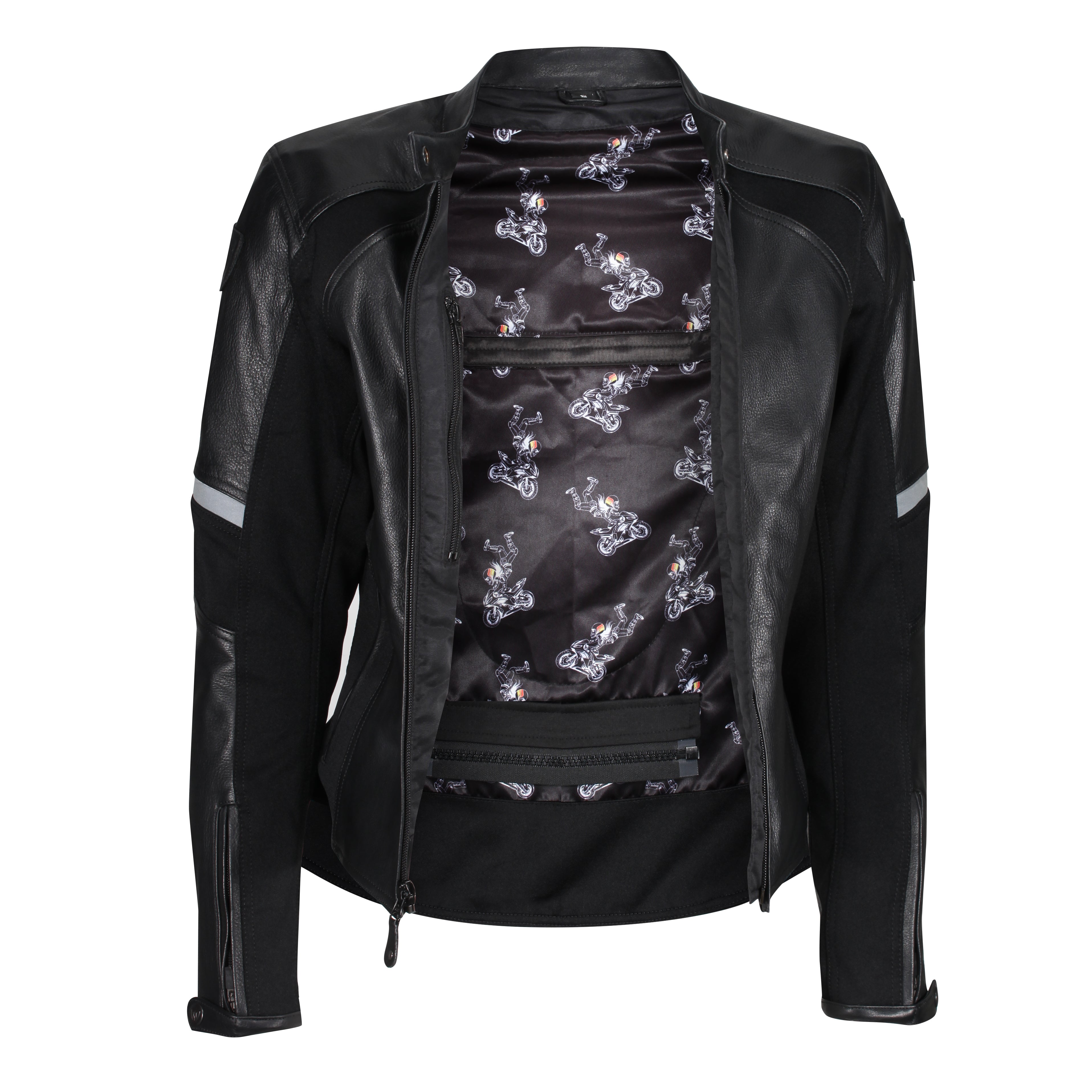 Fiona Black Leather Jacket - MotoGirl Ltd
