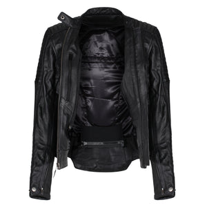 Valerie Black Leather Jacket - MotoGirl Ltd