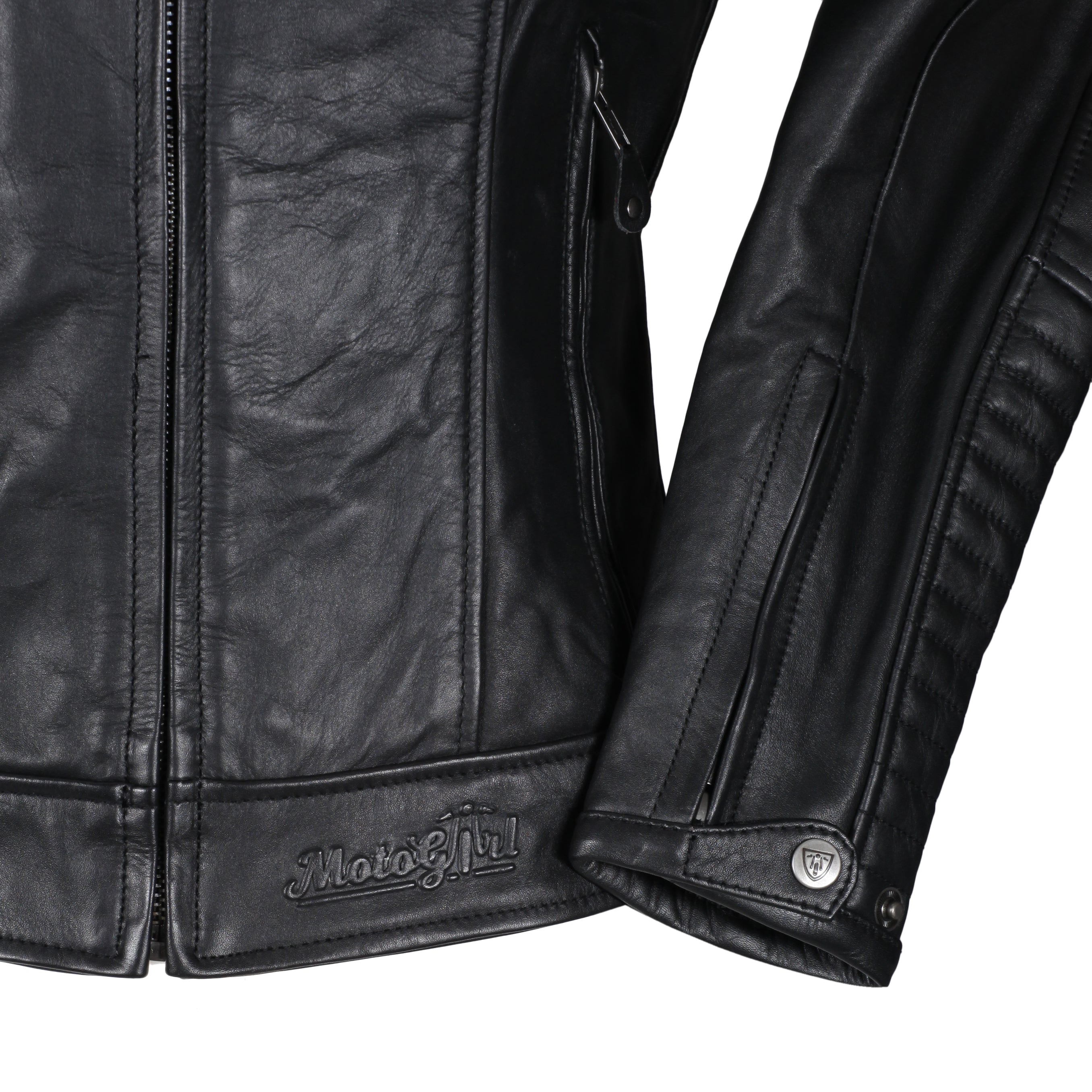 Valerie Black Leather Jacket - MotoGirl Ltd