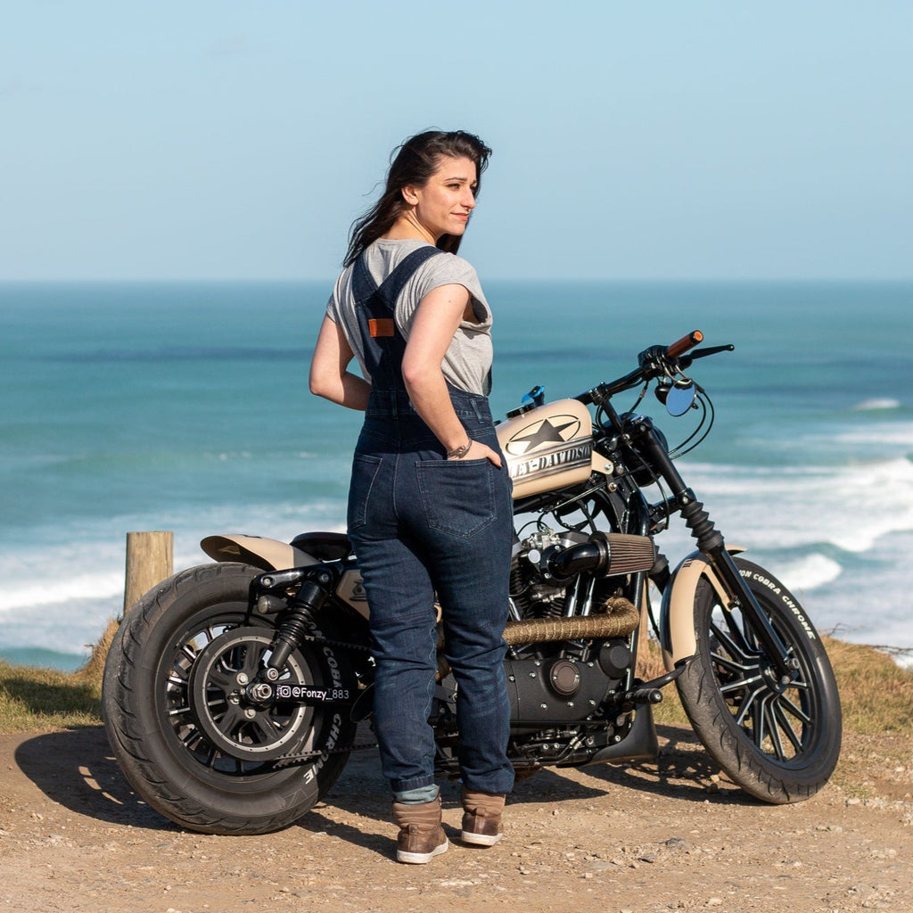 Daisy Blue Dungaree - MotoGirl Ltd