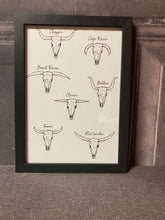 Load image into Gallery viewer, Bike Horns Framed Print (A4)
