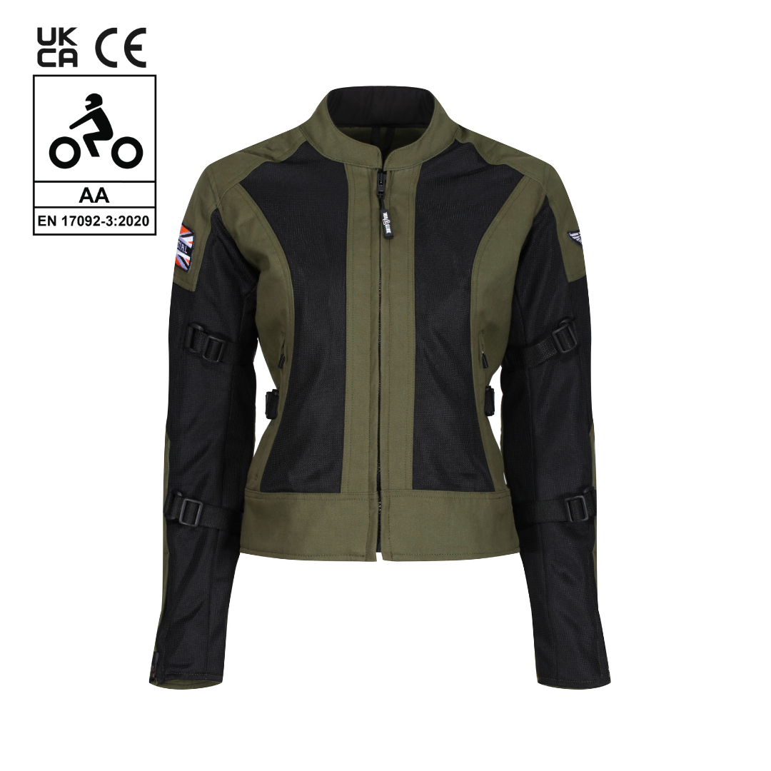 Jodie Summer Jacket (Khaki Green) - MotoGirl Ltd