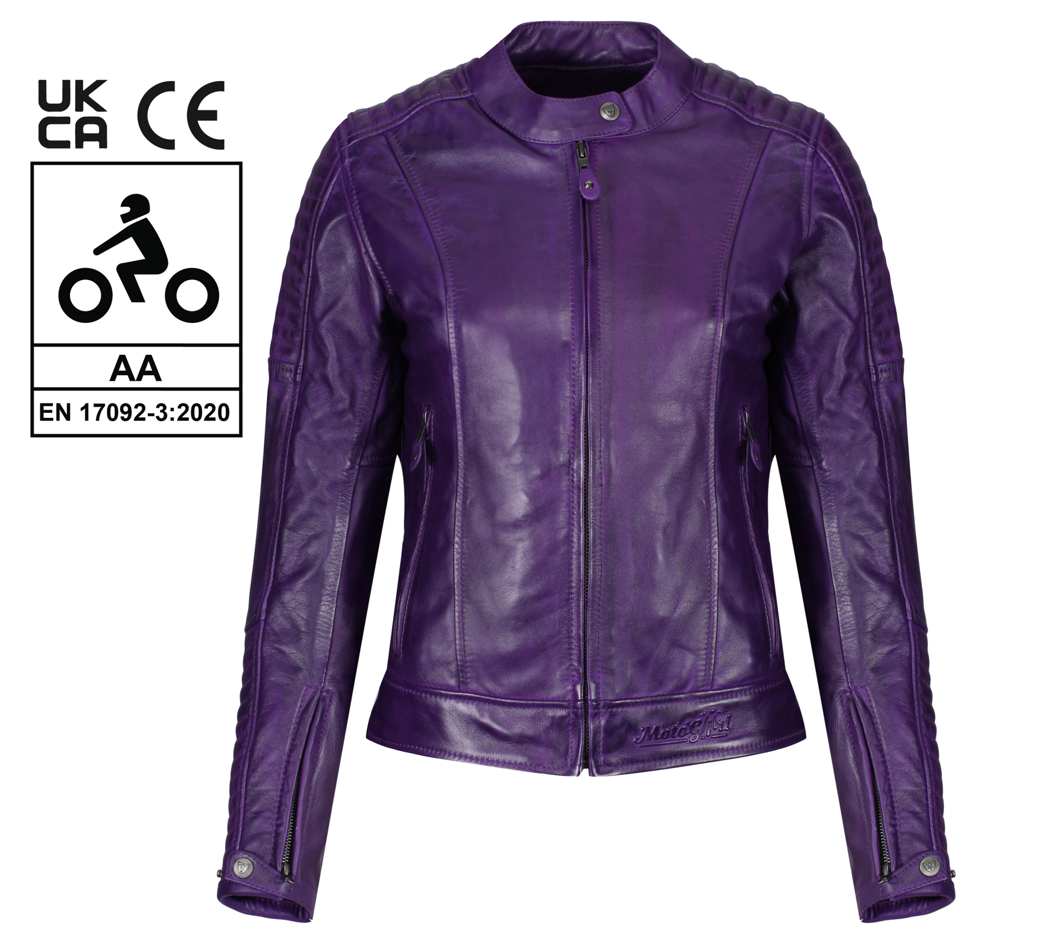 Valerie Purple Leather Jacket MotoGirl Ltd