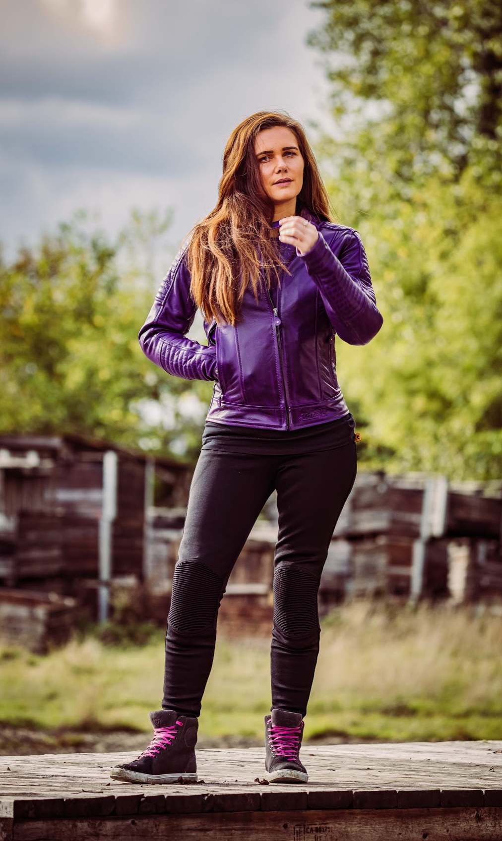 Valerie Purple Leather Jacket