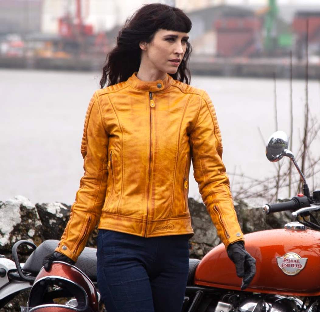 Yellow motorcycle jacket womens online