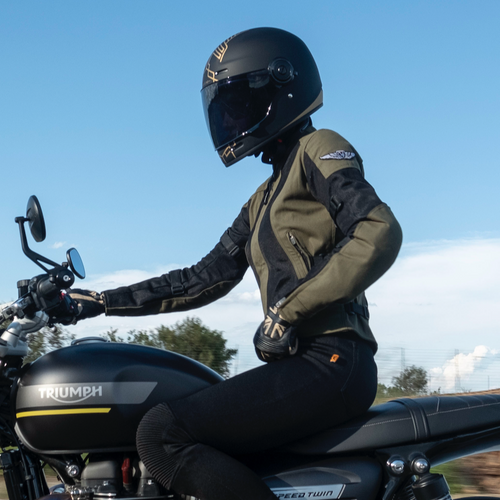MotoGirl Ribbed Knee Ladies Motorcycle Motorbike Protective Leggings Black  - Klinmart